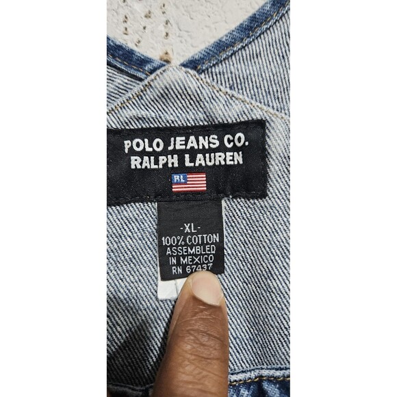 Rare Vintage Y2K Ralph Lauren Polo Jeans- Jean Overall Bibs Size XLarge Women's - Picture 15 of 15
